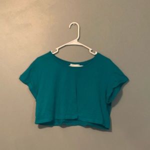 Dark teal blue crop top